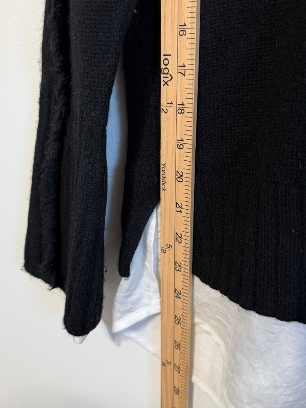 Brochu Walker The Jolie Fringe Layered Looker Black Cashmere Sweater Size Medium - Picture 9 of 10